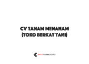Lowongan Kerja CV Tanam Menanam (Toko Berkat Tani)